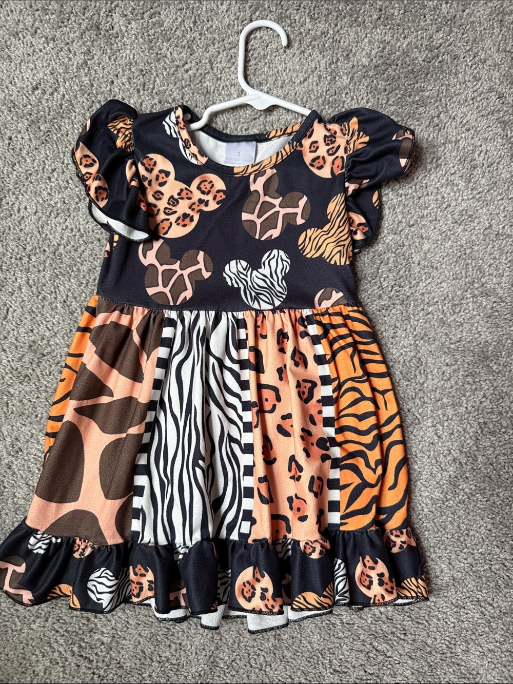 Disney Animal Print Flutter Sleeve Dress